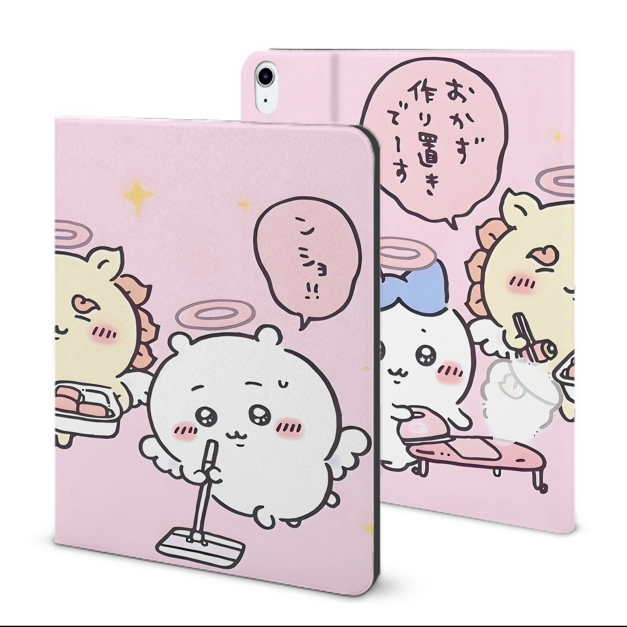 （画像用） ちいかわ Chii-kawa IPad ケース ブック型 PUレザー TPU 耐衝撃 軽量 薄型 ペン収納なし 全面保護 IPad 各モデル対応